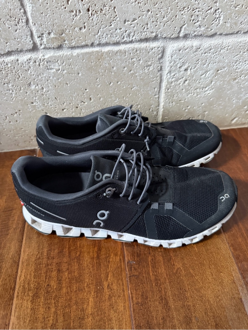 On Running Women's Black and White Cloud Athletic Shoes